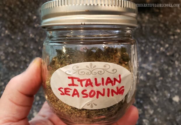 Once you make Italian seasoning, add it to airtight container with lid, and store.