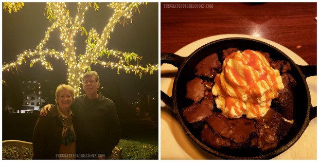 Anniversary photo and skillet brownie we received at restaurant, to celebrate the occasion.