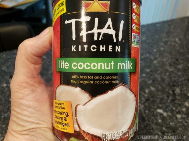 Canned coconut milk (light) is used for this dish.