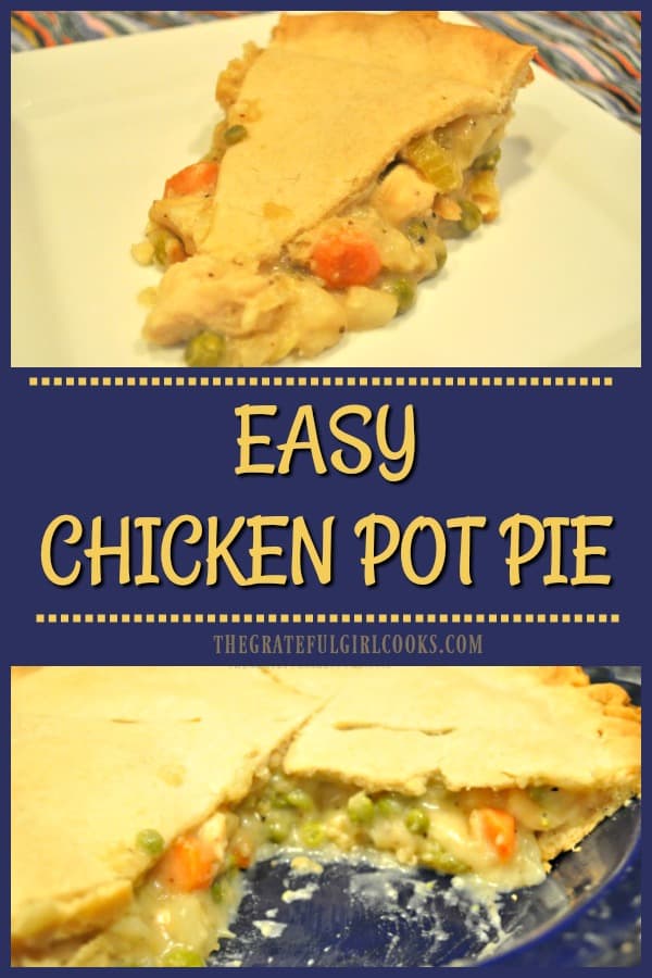 If you enjoy family-friendly comfort food, then you will love this easy chicken pot pie, filled with chicken breast and veggies in a delicious gravy!