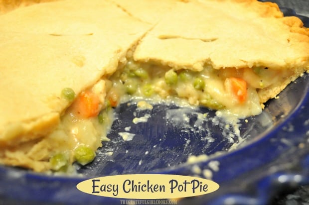 If you enjoy family-friendly comfort food, then you will love this easy chicken pot pie, filled with chicken breast and veggies in a delicious gravy!