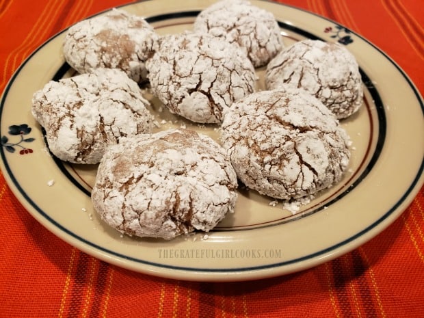 A small plate with several of the cookies on it, ready to eat.
