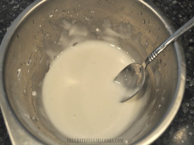 A simple powdered sugar glaze is mixed to drizzle on the finished cake.