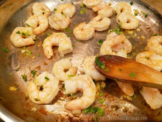 Cooking the shrimp only takes about 3-4 minutes.