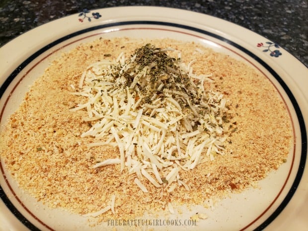 Bread crumbs, Italian spices and Parmesan cheese form the coating for pork chops.
