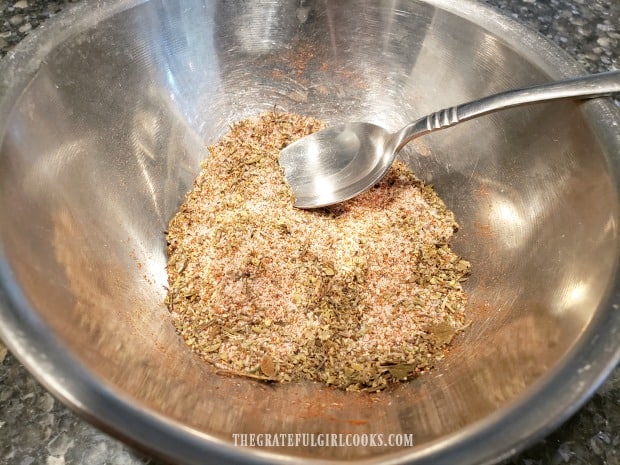 All the ingredients for this seasoning mix are stirred together until blended.