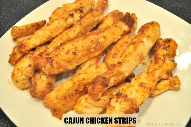 Making these yummy Cajun Chicken Strips couldn't be easier! Dry spice seasoned chicken is pan-seared in butter for this EASY, quick lunch or dinner!