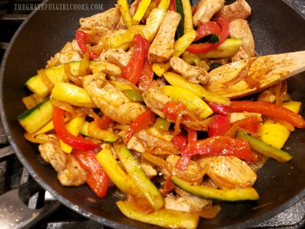 Chicken Veggie TexMex Skillet is fully cooked and ready to eat!