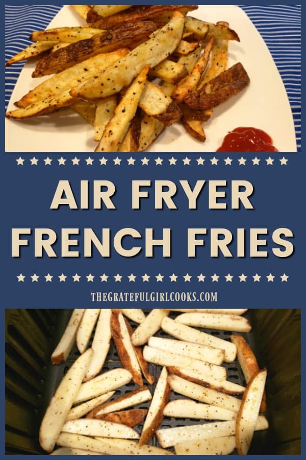 Grab 2 russet potatoes and your air fryer, and get ready to make some delicious, crispy air fryer french fries to munch on with your favorite meal!