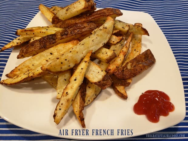 Grab 2 russet potatoes and your air fryer, and get ready to make some delicious, crispy air fryer french fries to munch on with your favorite meal!