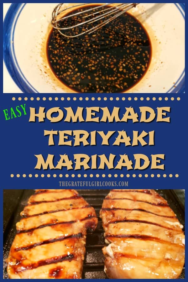 Make easy homemade teriyaki marinade in 5 minutes! This Asian-inspired sauce flavors and tenderizes chicken, steak, pork & seafood, before cooking. 