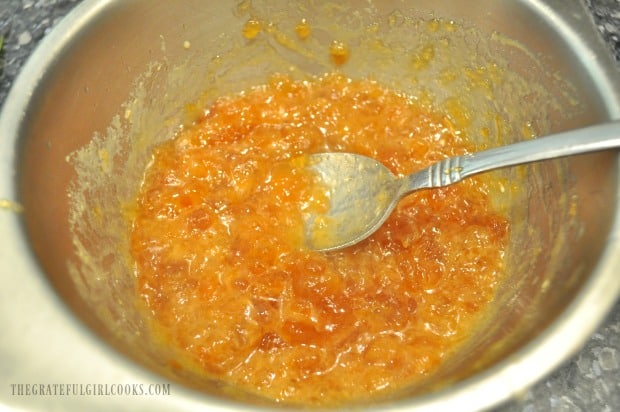 The apricot pineapple sauce will be thick, and have bits of fruit in it from the jam.