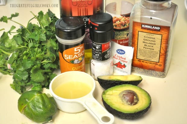 A photo of the ingredients used to make this salad dressing.