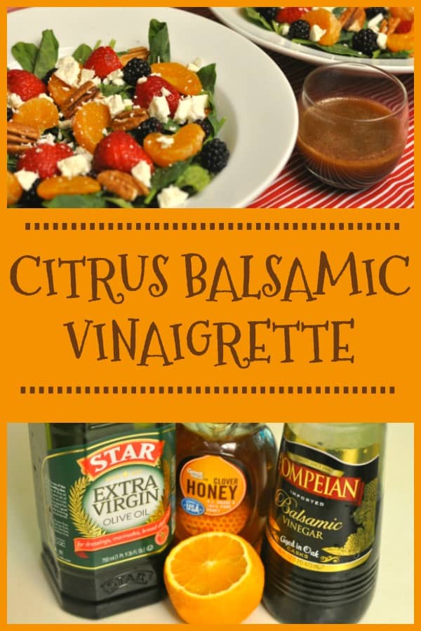 Make a delicious citrus balsamic vinaigrette to dress your favorite mixed green salad! Recipe only has 4 ingredients and is ready in under 5 minutes!