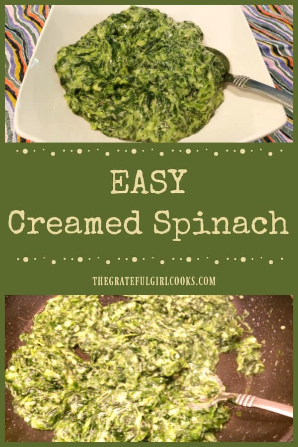 Enjoy this copycat recipe for the Easy Creamed Spinach served at a famous steak house. A delicious, simple veggie dish, ready in under 20 minutes.