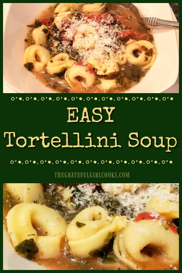 Enjoy a piping hot bowl of yummy, Italian-inspired, Easy Tortellini Soup, made in under 30 minutes with only a few key ingredients and spices.