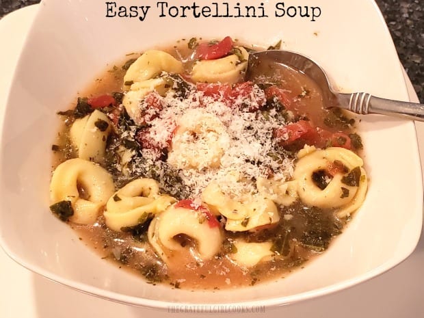 Enjoy a piping hot bowl of yummy, Italian-inspired, Easy Tortellini Soup, made in under 30 minutes with only a few key ingredients and spices.