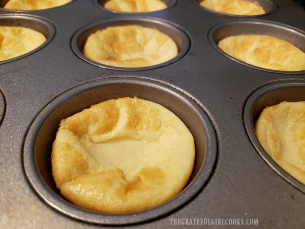 Once removed from oven, the mini Dutch babies will create their own crater in the middle.