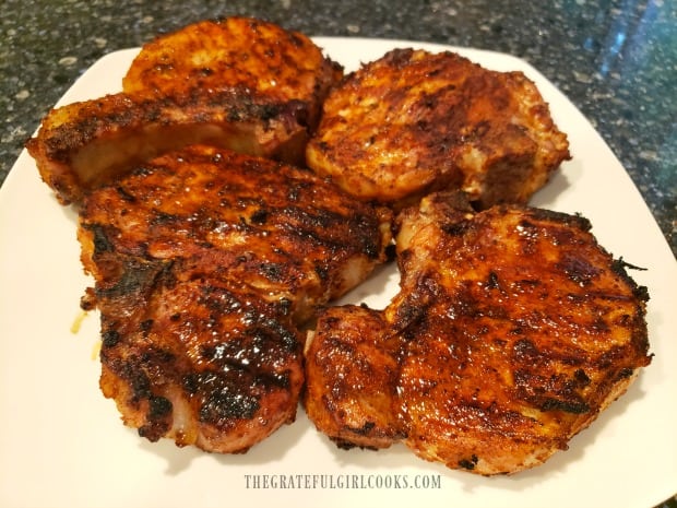 Time to serve the awesome grilled pork chops (on a large platter).