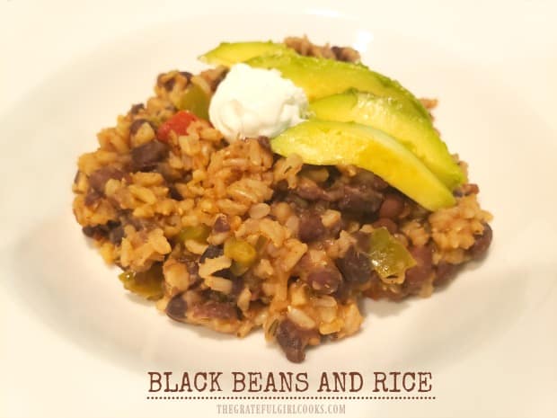 Black Beans and Rice is a scrumptious, budget-friendly, meatless meal for the family! A lot of flavor, fiber, and protein in this easy dish!