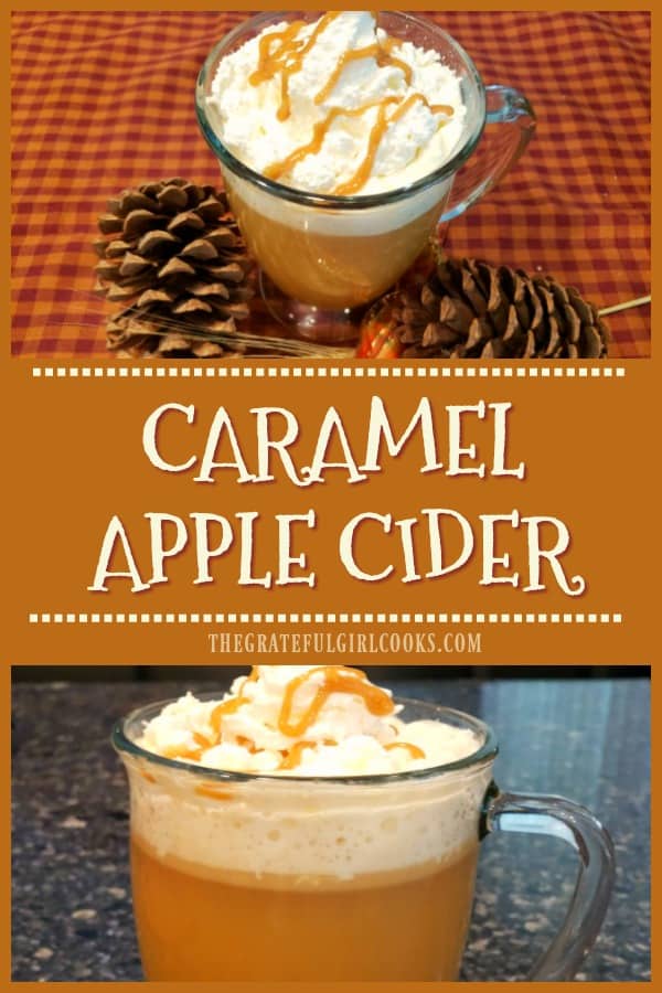 Fall and Winter are perfect seasons for easy-to-make delicious, hot Caramel Apple Cider, with whipped cream and caramel sauce!