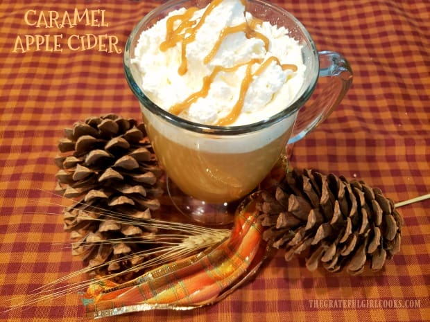 Fall and Winter are perfect seasons for easy-to-make delicious, hot Caramel Apple Cider, with whipped cream and caramel sauce!