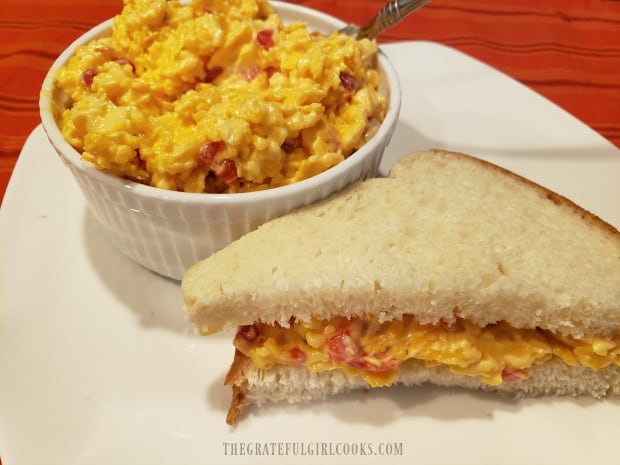 A quick and delicious sandwich can be made with classic pimiento cheese.
