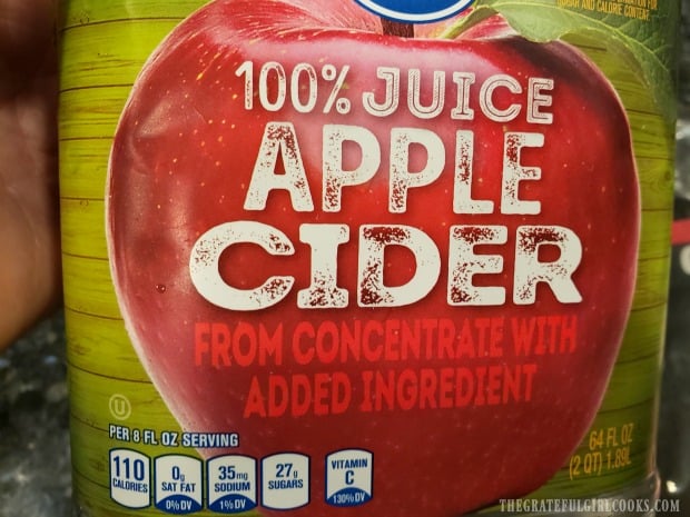 Apple cider is used for this recipe, NOT apple juice.