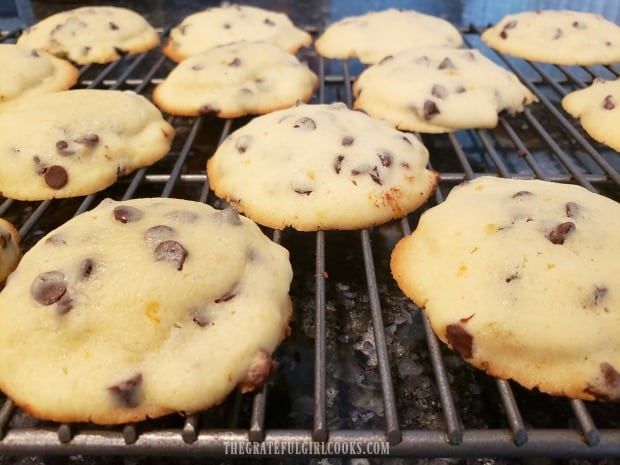 The cookies are done when barely golden brown around the bottom edges.