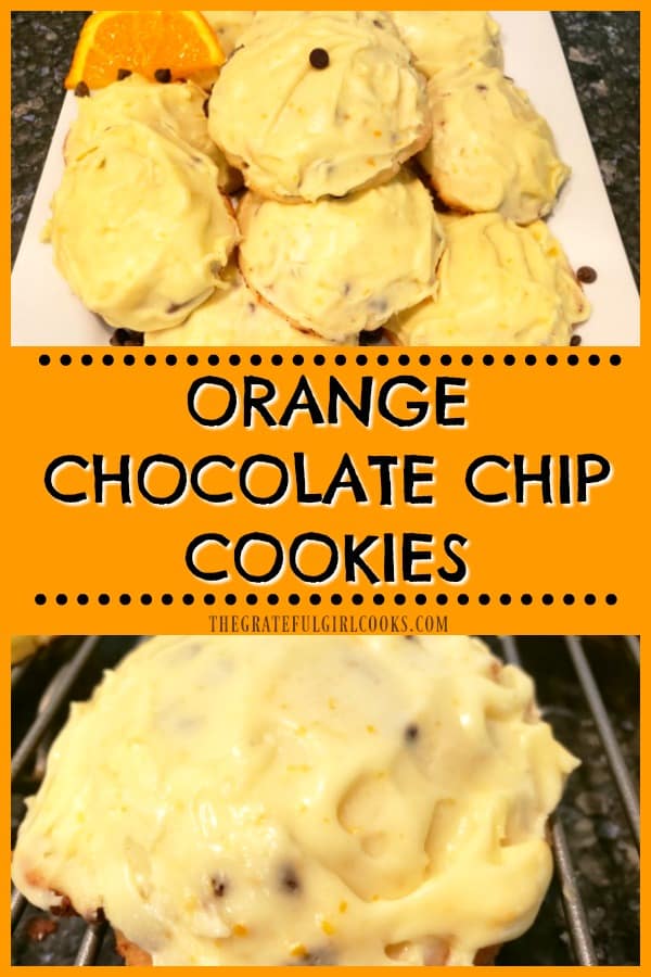 Orange Chocolate Chip Cookies, topped with a creamy orange frosting, are a soft, delicious, and wonderfully decadent treat you will enjoy!