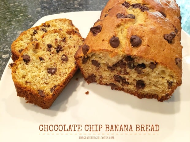 Chocolate Chip Banana Bread is a delicious, easy-to make treat. The recipe yields two 9x5 loaves, perfect for gift-giving or snacking. 