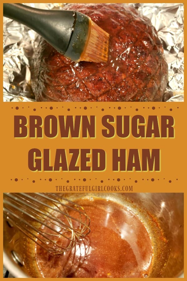 Brown Sugar Glazed Ham is perfect for dinners or holiday feasts! A honey, brown sugar, OJ and spice glaze coats the ham (boneless or bone-in).