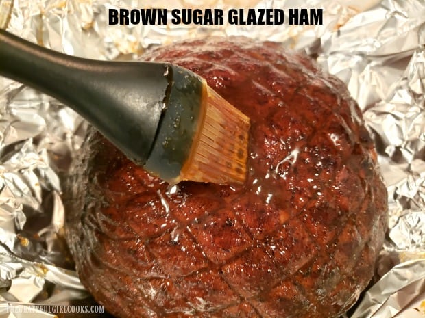 Brown Sugar Glazed Ham is perfect for dinners or holiday feasts! A honey, brown sugar, OJ and spice glaze coats the ham (boneless or bone-in).