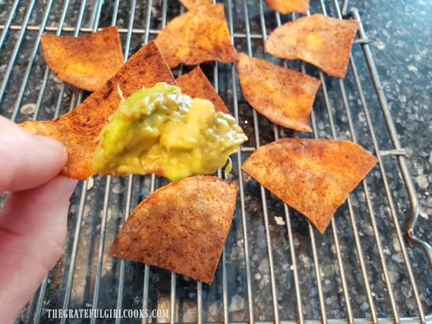 Each seasoned, air fried chip is crunchy and ready for dipping!