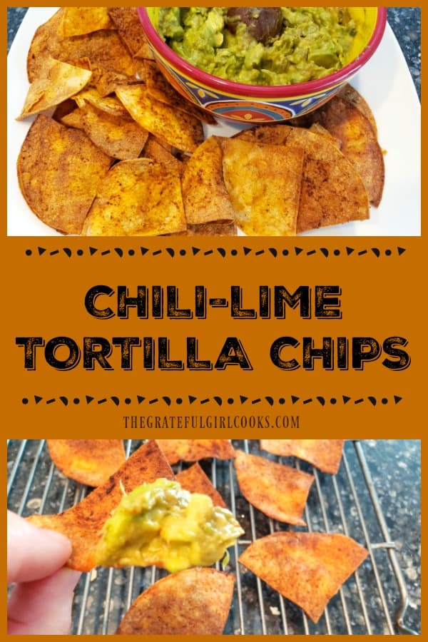 Make a quick batch of crunchy Chili-Lime Tortilla Chips in an air fryer! Corn tortillas, lime juice, oil, and a few spices are all you need!