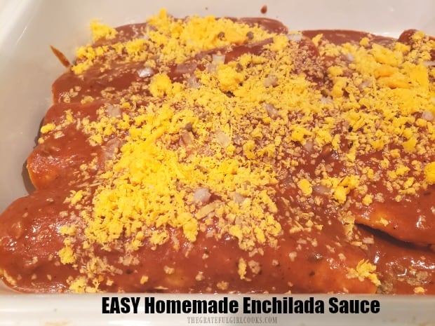 Make a batch of Easy Homemade Enchilada Sauce in 10 minutes to use to make your favorite enchiladas, with this step by step EASY tutorial.
