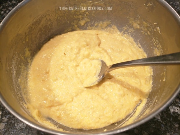 Batter for Mom's southern hush puppies is fairly thick.