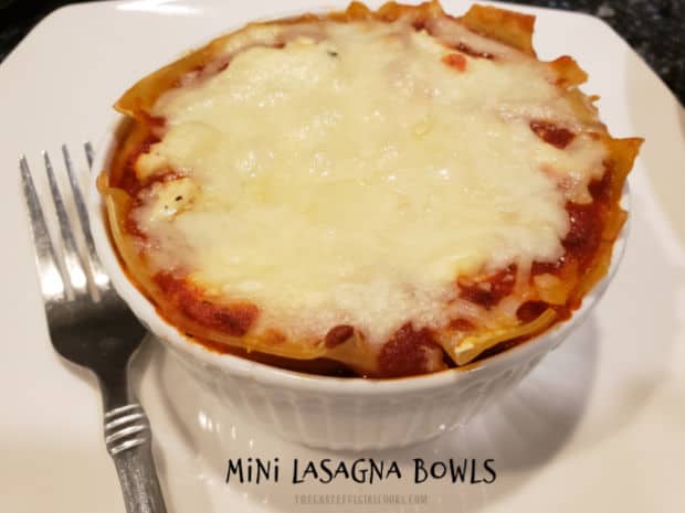 Mini Lasagna Bowls (for 2) are a delicious Italian meal (they're easy to make). Perfect size, when you don't want to make an entire lasagna!