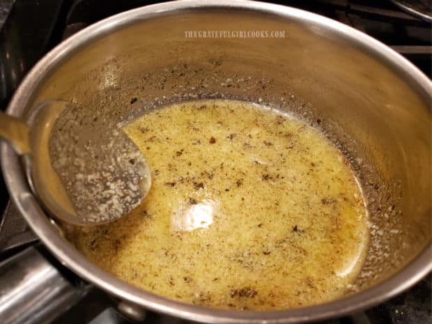 Buttery Italian-inspired sauce is ready to pour over popped popcorn.