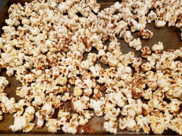 Popcorn Italiano is baked for 13-15 minutes in a 13"x9" pan.