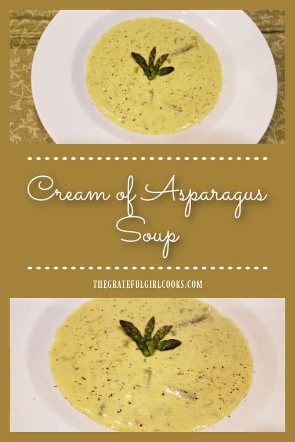 Make four servings of delicious Cream of Asparagus Soup in under 30 minutes! It's so easy to make - serve as a main dish OR as a side dish.