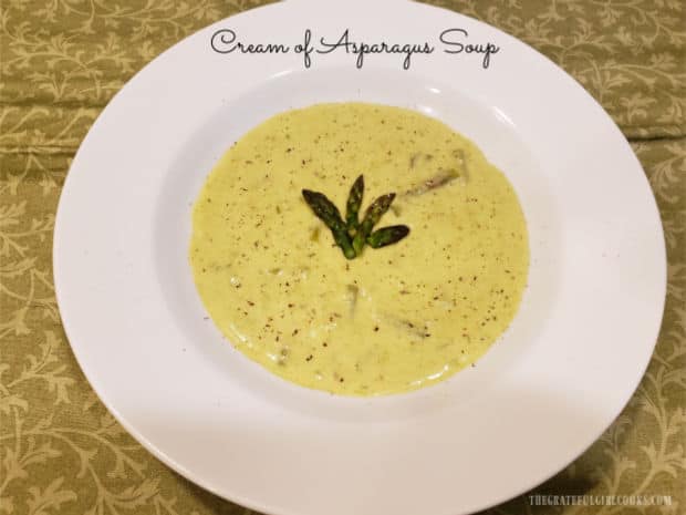 Make four servings of delicious Cream of Asparagus Soup in under 30 minutes! It's so easy to make - serve as a main dish OR as a side dish.