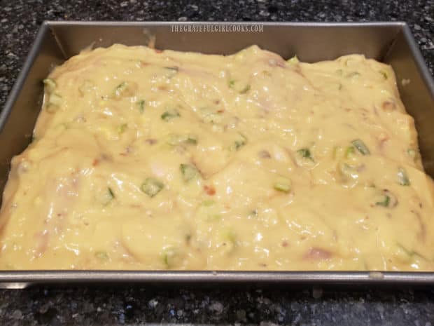 A sauce is poured over the yum yum chicken, and then is baked for one hour.