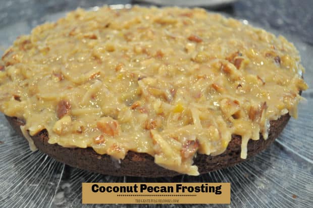 Make yummy coconut pecan frosting from scratch in 15 minutes! This frosting tastes fantastic on German chocolate cake, cupcakes, or brownies. 