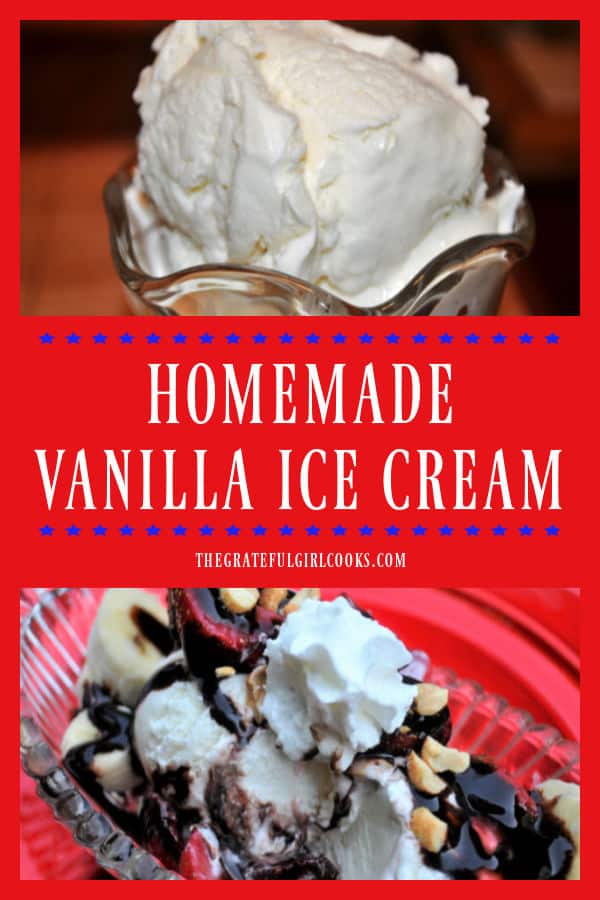 Nothing says summer like homemade vanilla ice cream! Grab your ice cream maker and whip up a delicious batch of this simple, frozen treat!