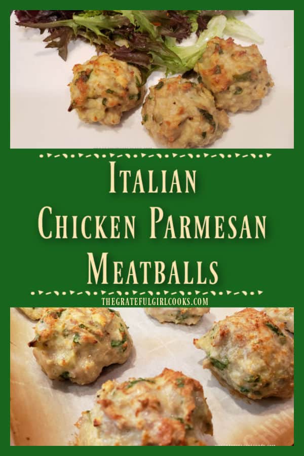 It's so easy to make Italian Chicken Parmesan Meatballs! Mix and bake delicious, healthy meatballs to serve as is, or with a favorite sauce.