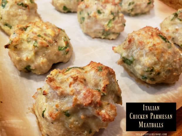 It's so easy to make Italian Chicken Parmesan Meatballs! Mix and bake delicious, healthy meatballs to serve as is, or with a favorite sauce.