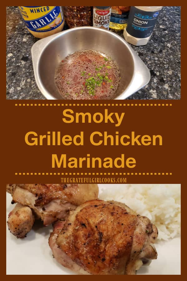 Make this simple, no fuss, Smoky Grilled Chicken Marinade to add extra flavor to chicken before cooking on the BBQ. It's good on steak, too.