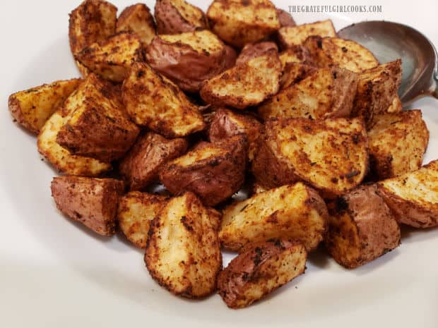 Air Fryer Cajun Spuds, ready to be served alongside a favorite main dish.