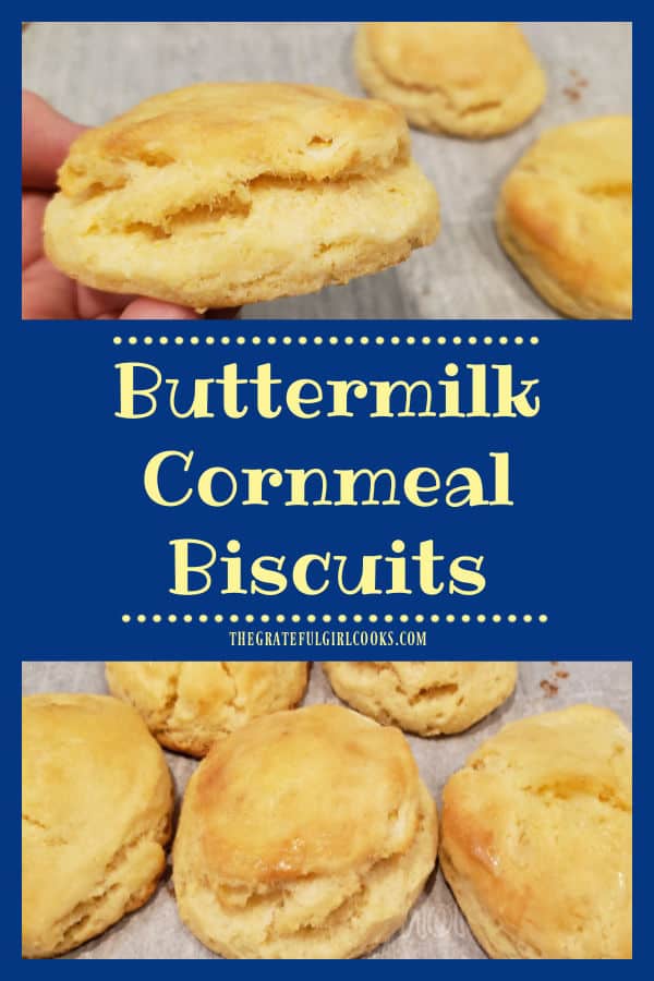 Make a small batch of buttermilk cornmeal biscuits to serve with a favorite soup or meat dish. Recipe makes 5 delicious, fluffy biscuits.